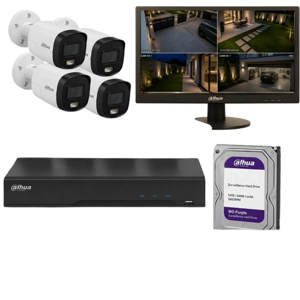 Dahua 2 MP 4’lü Güvenlik Kamera Seti